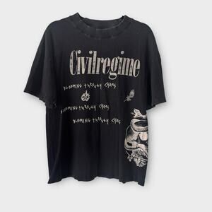 Civil Regime distressed graphic tshirt, XL